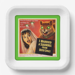 Eichhörnchen aus dem Weltraum Parodie Pappteller