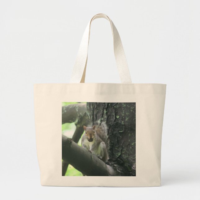 Eichhörnchen Baum-in der Tierkunst-Taschen-Tasche Jumbo Stoffbeutel (Vorne)
