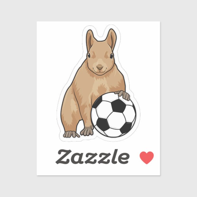 Eichhörnchen beim Fußball-Sport Aufkleber (Blatt)