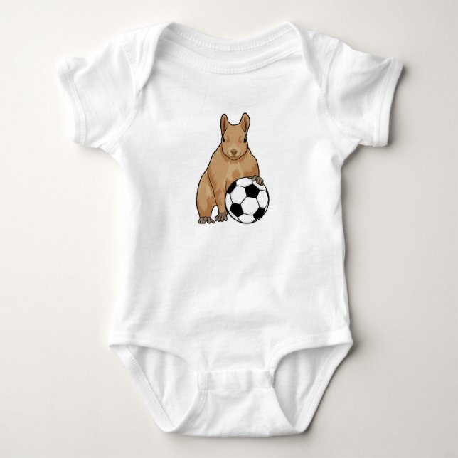 Eichhörnchen beim Fußball-Sport Baby Strampler (Vorderseite)