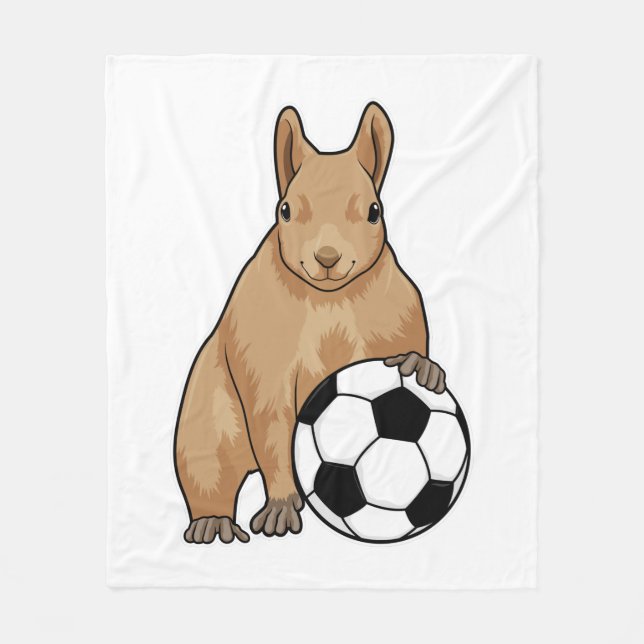 Eichhörnchen beim Fußball-Sport Fleecedecke (Vorderseite)