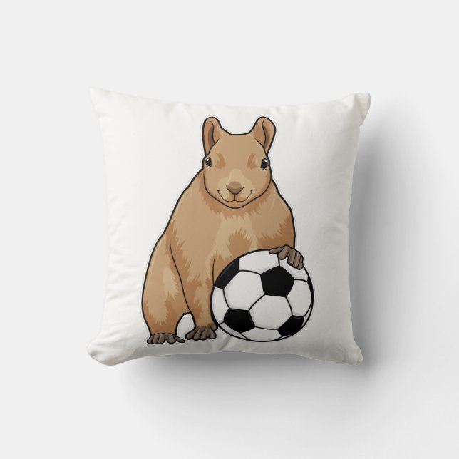 Eichhörnchen beim Fußball-Sport Kissen (Vorderseite)