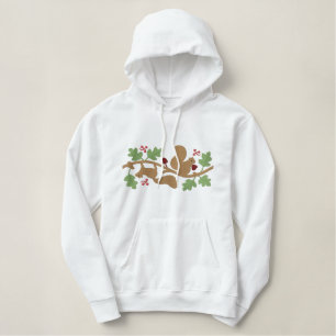 Eichhörnchen Bestickter Hoodie