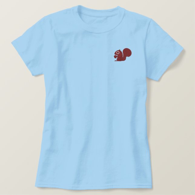 Eichhörnchen Besticktes T-Shirt (Design vorne)