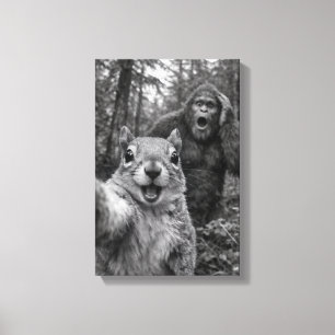 Eichhörnchen Bigfoot Überraschtes Selfie Leinwanddruck