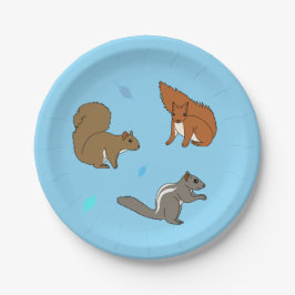 Eichhörnchen Blau Pappteller