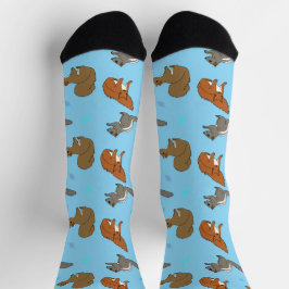 Eichhörnchen Blau Socken