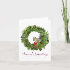 Eichhörnchen Candle Wreath Feiertagskarte