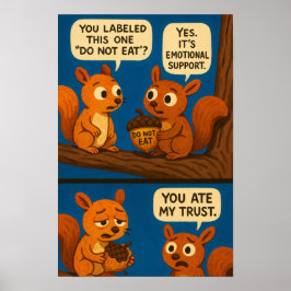 Eichhörnchen-Comic - emotionale Unterstützung Acor Poster