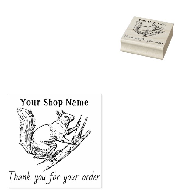 Eichhörnchen Custom vielen Dank für Ihre Bestellun Gummistempel (Stempel)