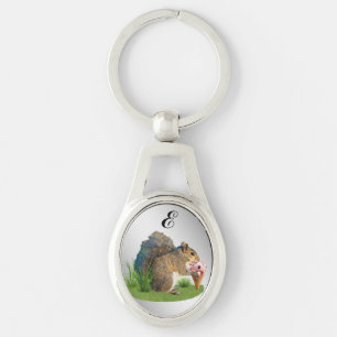 Eichhörnchen, das Eistüte, Monogramm isst Schlüsselanhänger