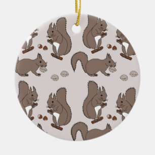 Eichhörnchen Desgin dunkel Keramik Ornament