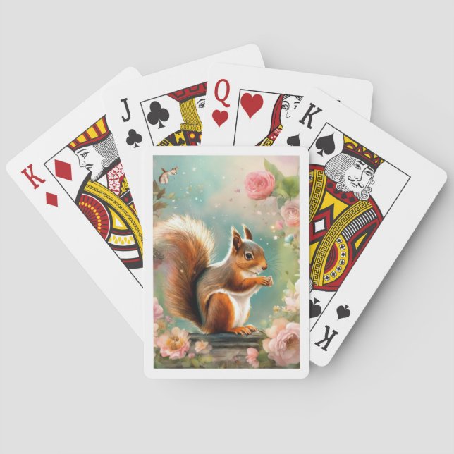 Eichhörnchen-Design-Karten spielen Spielkarten (Rückseite)