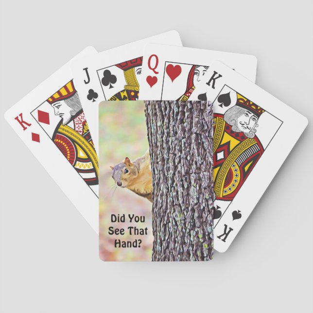 Eichhörnchen, die Karten mit der Hand spielen Spielkarten (Rückseite)