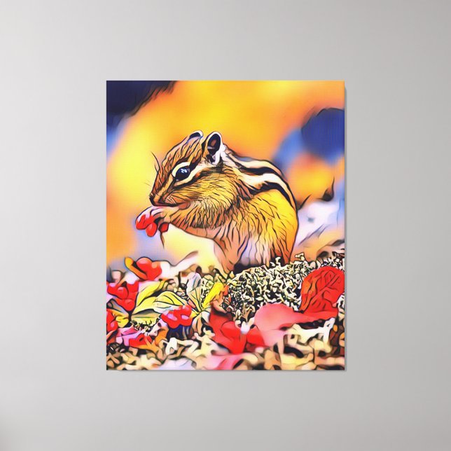 Eichhörnchen Digital Art Malerei Canvas Print Leinwanddruck (Vorderseite)