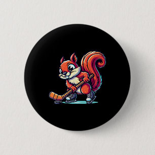 Eichhörnchen Eishockeyspieler Lustige Grafik  Button