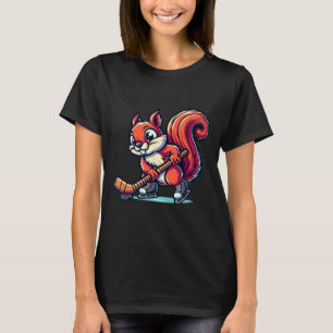 Eichhörnchen Eishockeyspieler Lustige Grafik  T-Shirt