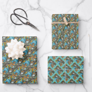 EICHHÖRNCHEN & EULE THANKSGIVING, SELBSTGEMACHTER  GESCHENKPAPIER SET