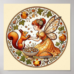 Eichhörnchen Fairy Illustration Poster