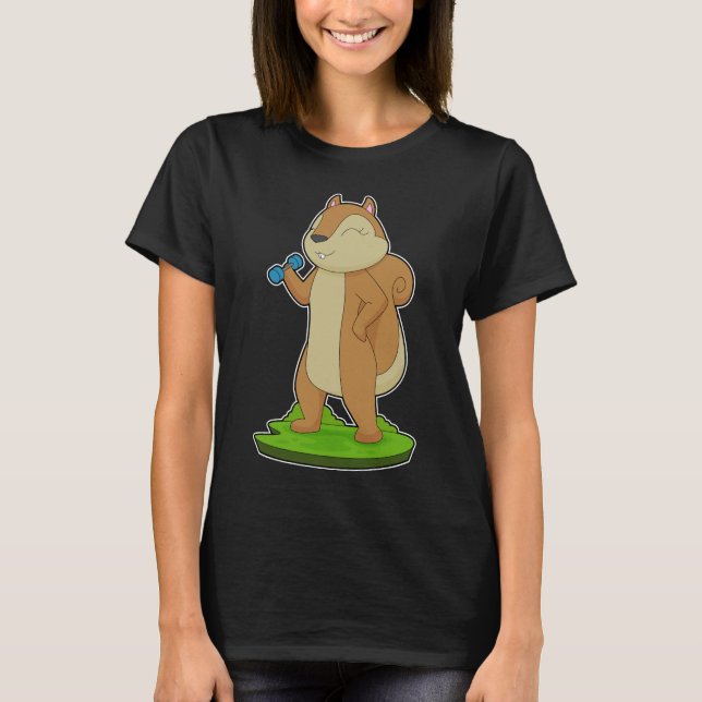 Eichhörnchen Fitness Dumbell T-Shirt (Vorderseite)