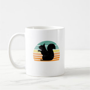 Eichhörnchen-Flüsterer Retro-Sonnenuntergang-Silho Kaffeetasse
