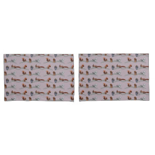 Eichhörnchen Frenzy Pillowcases (Rosa/Burgund) Kissenbezug