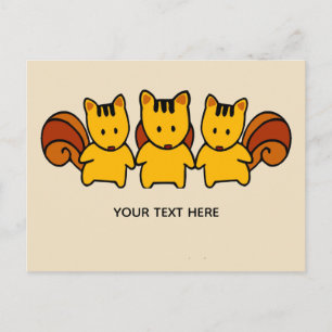 Eichhörnchen fügen Ihre eigene Textnachricht hinzu Postkarte
