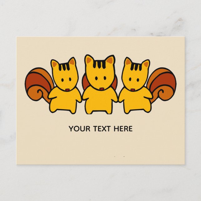 Eichhörnchen fügen Ihre eigene Textnachricht hinzu Postkarte (Vorderseite)