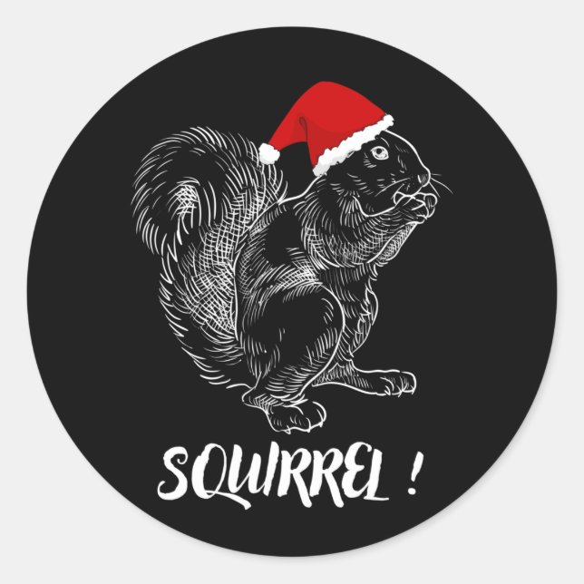 Eichhörnchen - Funny Christmas Design T - Shirt Runder Aufkleber (Vorderseite)