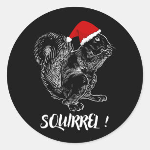 Eichhörnchen - Funny Christmas Design T - Shirt Runder Aufkleber