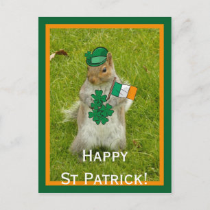 Eichhörnchen für den St. Patrick Day Postkarte