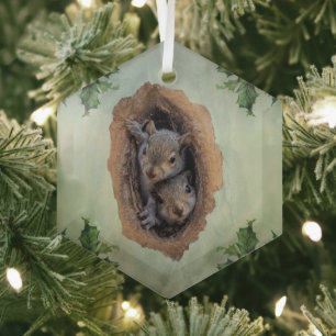 Eichhörnchen für die Feiertage Ornament Aus Glas