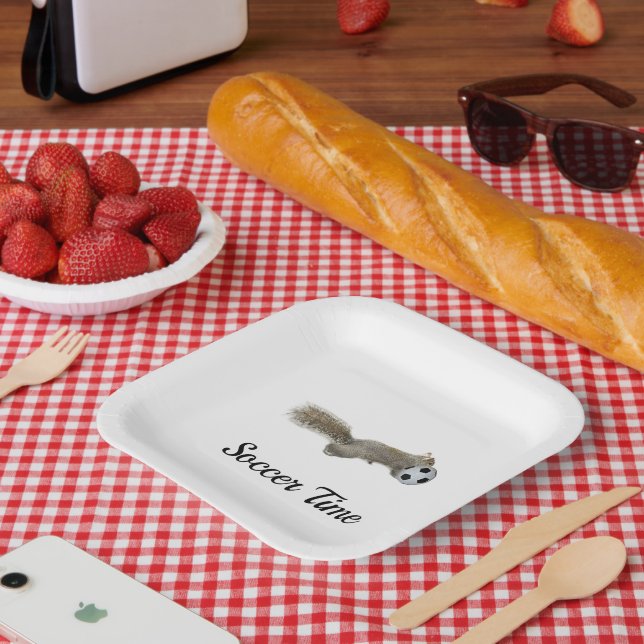 Eichhörnchen-Fußball-Papierteller Pappteller (Picknick)