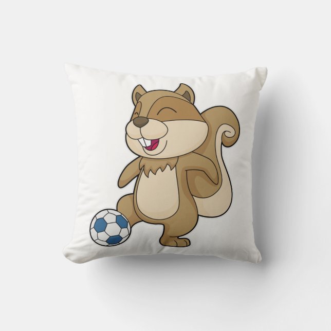 Eichhörnchen Fußballspieler Fußball Kissen (Vorderseite)