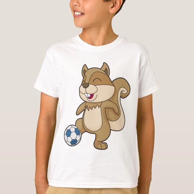 Eichhörnchen Fußballspieler Fußball T-Shirt (Vorderseite)