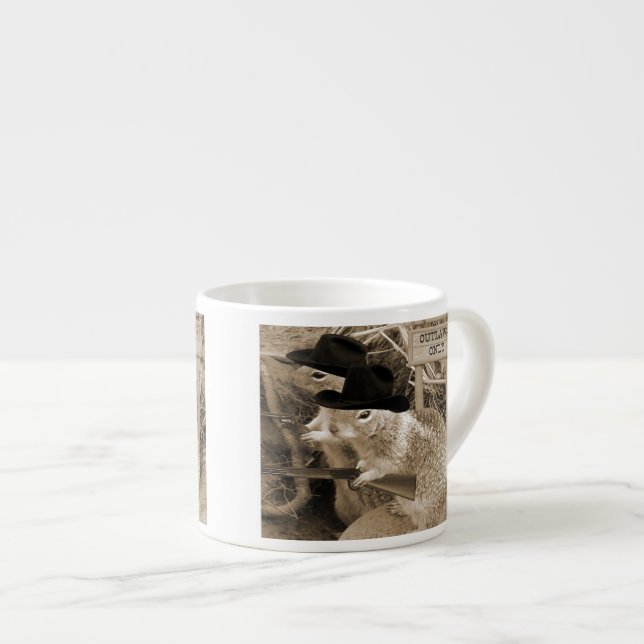 Eichhörnchen-Geächtete im alten Westen Espressotasse (Vorderseite Rechts)