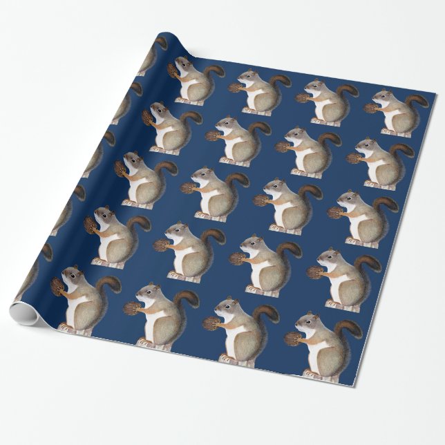Eichhörnchen Geschenkpapier (Ungerollt)