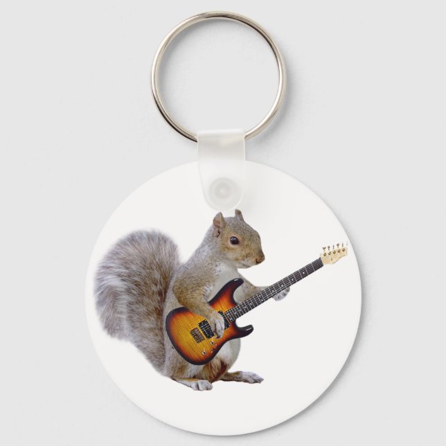 Eichhörnchen Gitarre spielen Schlüsselanhänger (Vorderseite)