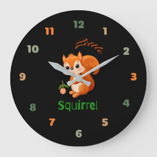 Eichhörnchen Große Wanduhr