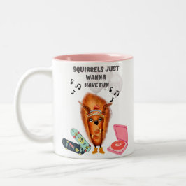 Eichhörnchen haben nur Spaß Zweifarbige Tasse