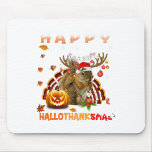 Eichhörnchen Halloween und frohe Weihnachten Happy Mousepad