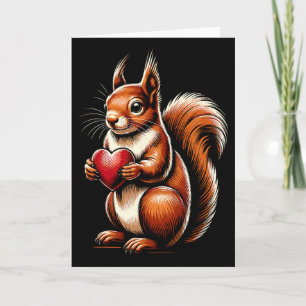 Eichhörnchen hält Herz Valentinstag Cute Valent Karte