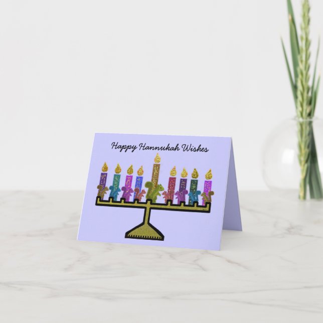Eichhörnchen Hannukah Menorah Karten (Vorderseite)