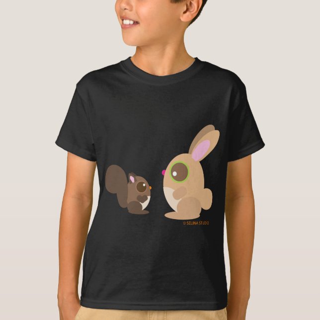 Eichhörnchen+Häschen T-Shirt (Vorderseite)