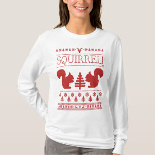Eichhörnchen-hässliche Weihnachtsstrickjacke T-Shirt