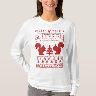 Eichhörnchen-hässliche Weihnachtsstrickjacke T-Shirt