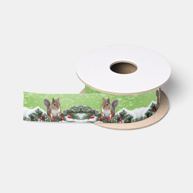 Eichhörnchen Holiday Weihnachtsband Satinband (Spule)