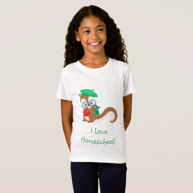 Eichhörnchen Homeschool T-Shirt (Vorne ganz)
