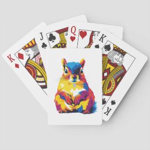 Eichhörnchen-Illustration Aquarell-Kunstmalerei Spielkarten