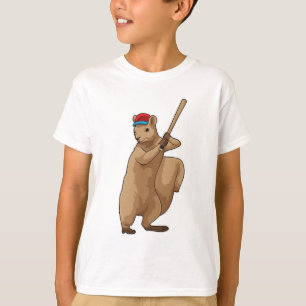 Eichhörnchen im Baseball mit Baseballschläger T-Shirt
